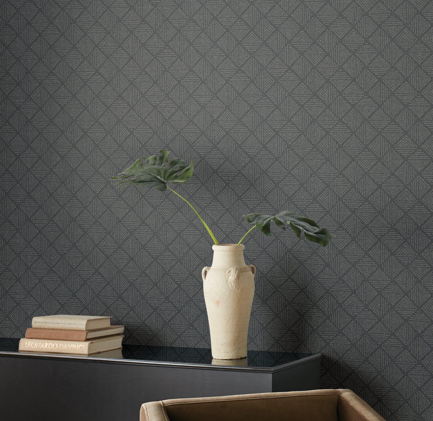York Wallcoverings Magnolia Home High Performance Center Square Charcoal Wallpaper Modern Geometrics Greys  Wallpaper - MJ4861