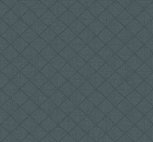 York Wallcoverings Magnolia Home High Performance Center Square Indigo Wallpaper Modern Geometrics Blues  Wallpaper - MJ4862