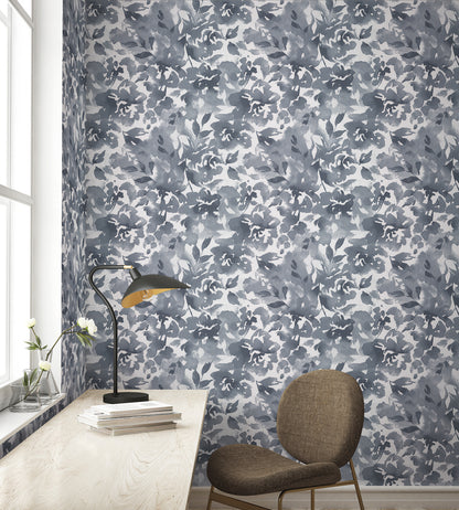 York Wallcoverings Magnolia Home High Performance Lakelynn Lakefront Wallpaper Whimsical Florals Blues  Wallpaper - MJ4868