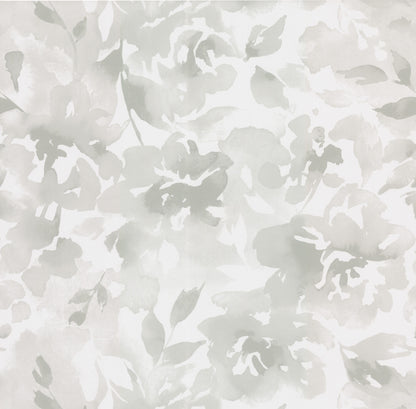 York Wallcoverings Magnolia Home High Performance Lakelynn Gravel Wallpaper Whimsical Florals Greys  Wallpaper - MJ4869