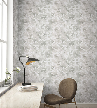York Wallcoverings Magnolia Home High Performance Lakelynn Gravel Wallpaper Whimsical Florals Greys  Wallpaper - MJ4869