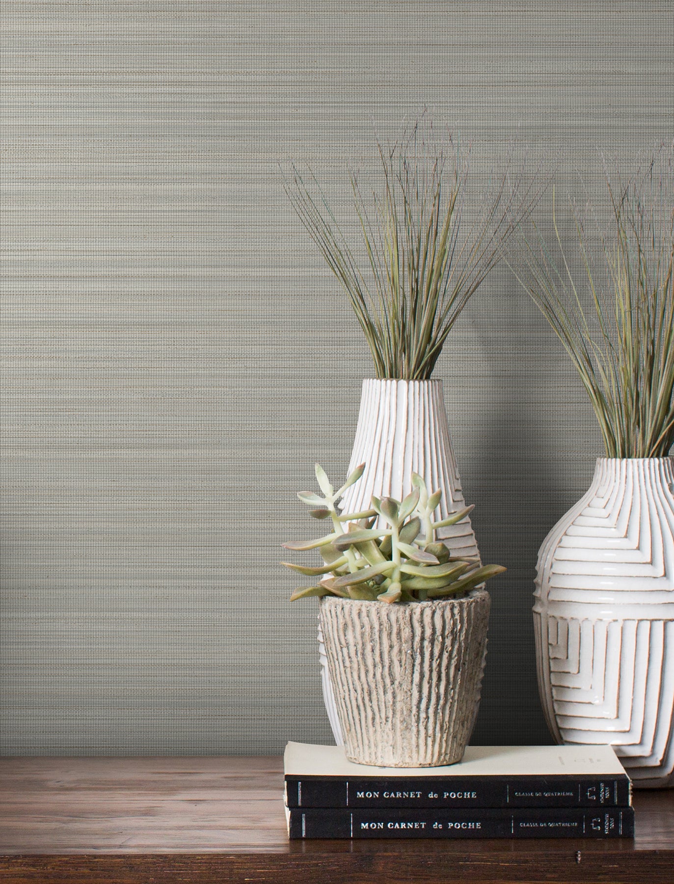 York Wallcoverings Magnolia Home High Performance Loomed Seed Wallpaper Traditional Faux Grasscloth Browns   - MJ4881N