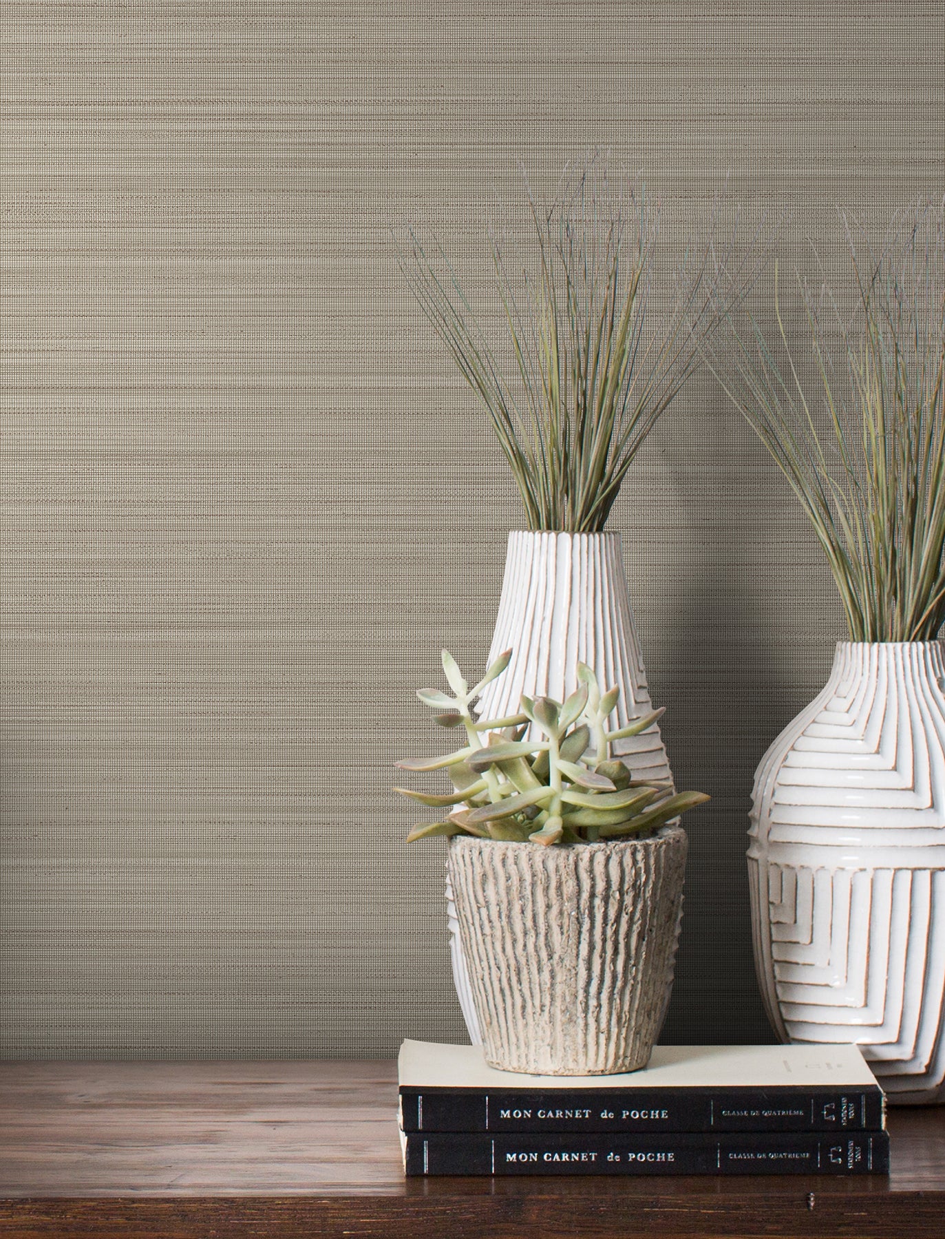 York Wallcoverings Magnolia Home High Performance Loomed Wheat Wallpaper Traditional Faux Grasscloth Browns  Wallpaper - MJ4885