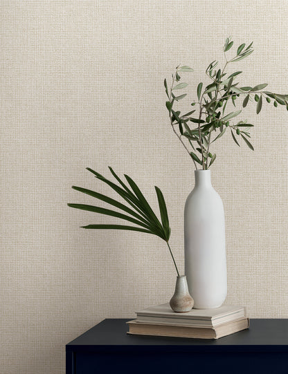 York Wallcoverings Magnolia Home High Performance Brindled Cotton Wallpaper Transitional Textures Beiges   - MJ4890N