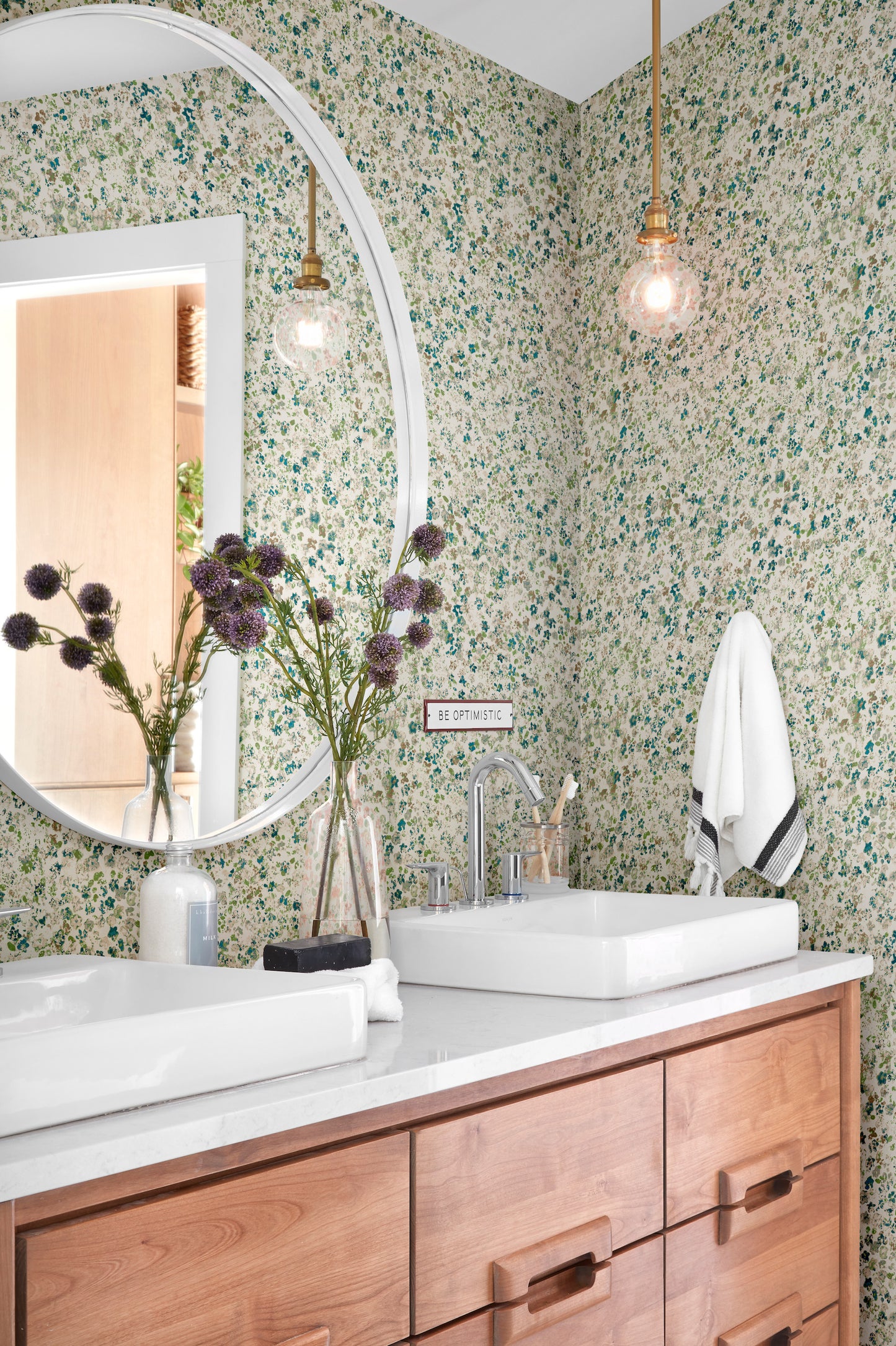 York Wallcoverings Magnolia Home Artful Prints and Patterns Meadow Green Wallpaper  Florals and Flowers Greens   - MK1121