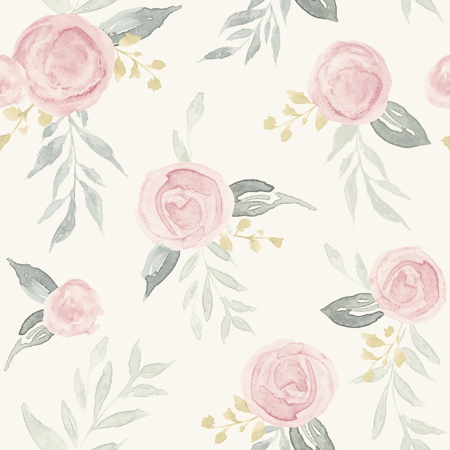 York Wallcoverings Magnolia Home Artful Prints and Patterns Watercolor Roses Pink Wallpaper  Florals and Flowers Pinks   - MK1125