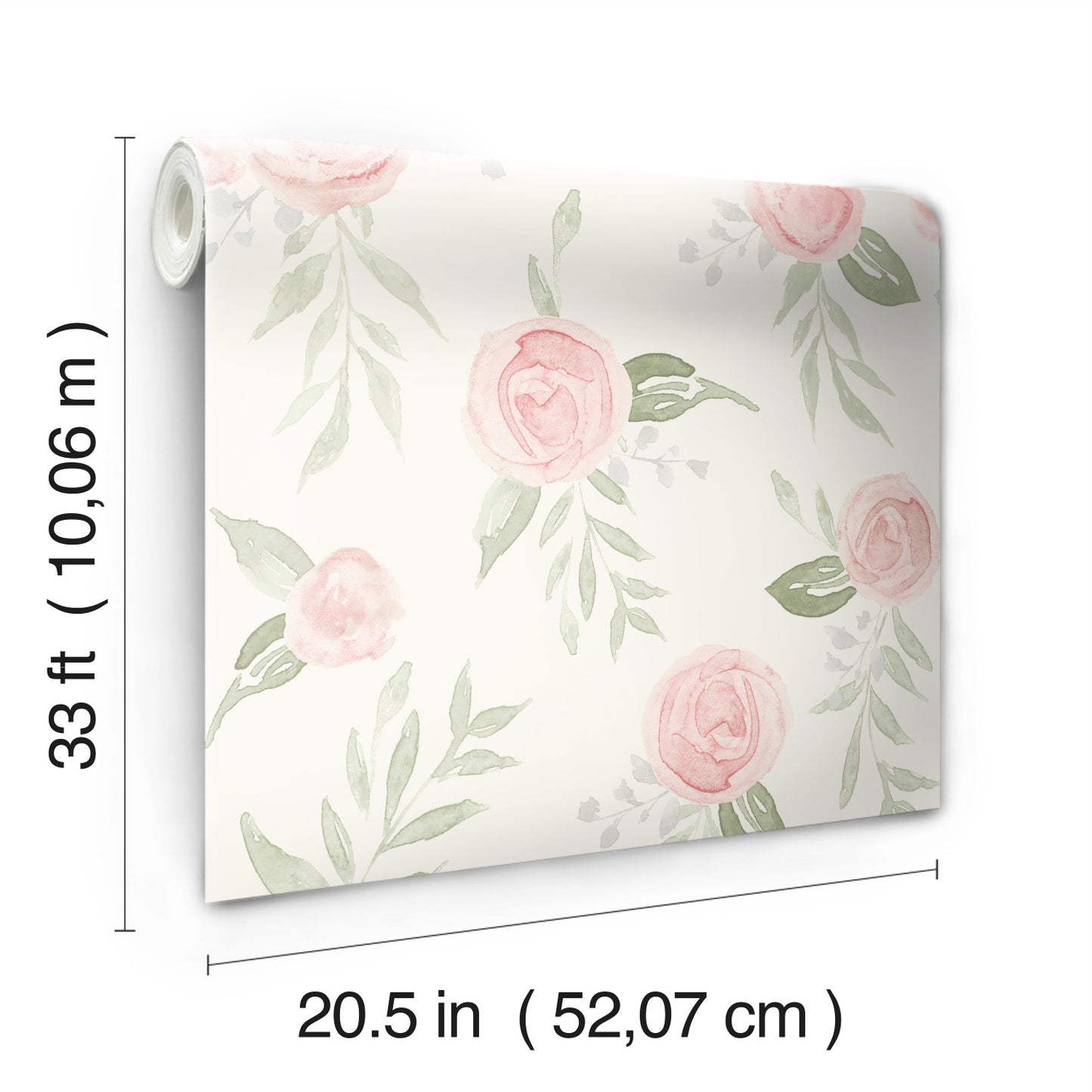 York Wallcoverings Magnolia Home Artful Prints and Patterns Watercolor Roses Coral Wallpaper  Florals and Flowers Oranges   - MK1128