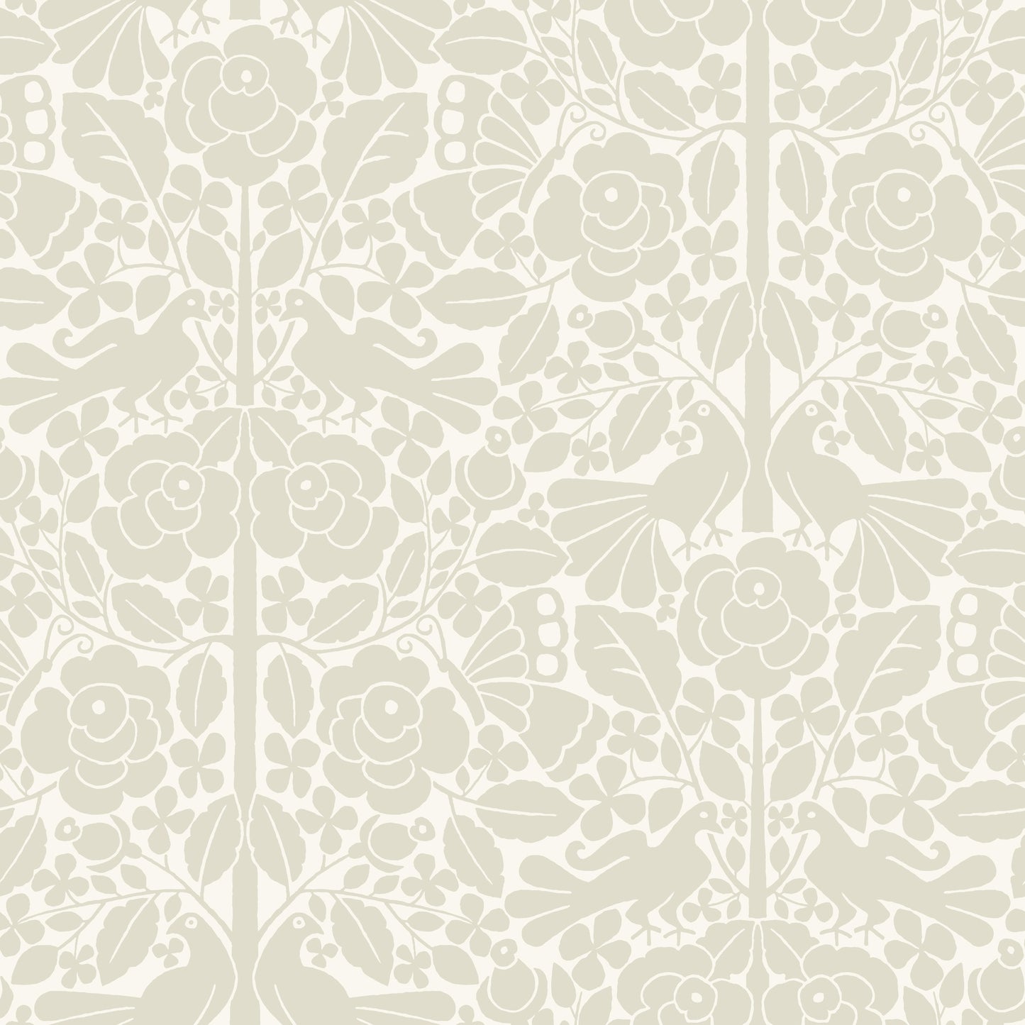 York Wallcoverings Magnolia Home Artful Prints and Patterns Fairy Tales Beige Wallpaper  Animals Neutrals   - MK1160