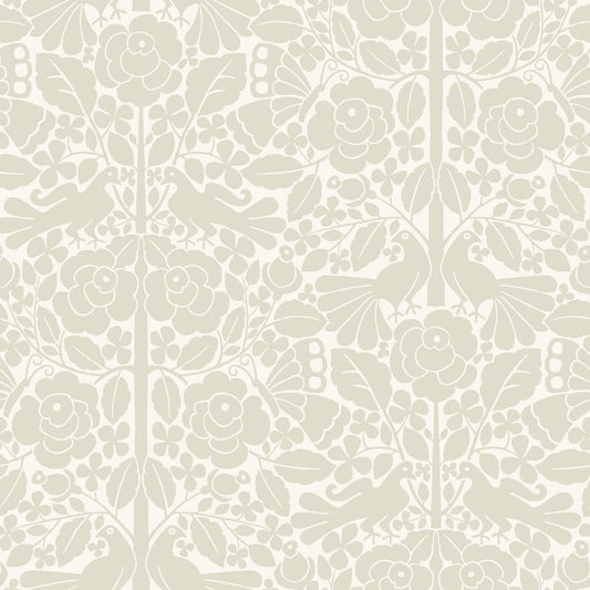 York Wallcoverings Magnolia Home Artful Prints and Patterns Fairy Tales Beige Wallpaper  Animals Neutrals   - MK1160
