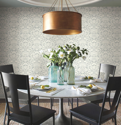 York Wallcoverings Magnolia Home Artful Prints and Patterns Fairy Tales Blue Wallpaper  Animals Blues   - MK1161