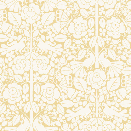 York Wallcoverings Magnolia Home Artful Prints and Patterns Fairy Tales Yellow Wallpaper  Animals Yellows   - MK1162
