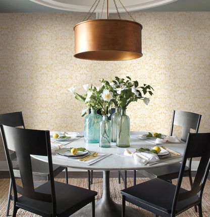 York Wallcoverings Magnolia Home Artful Prints and Patterns Fairy Tales Yellow Wallpaper  Animals Yellows   - MK1162