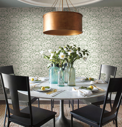 York Wallcoverings Magnolia Home Artful Prints and Patterns Fairy Tales Green Wallpaper  Animals Greens   - MK1164