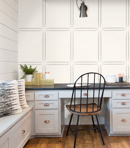 York Wallcoverings Beige and Neutrals Hopscotch Inverse White Wallpaper  Stripes Whites and Off-Whites   - MK1181