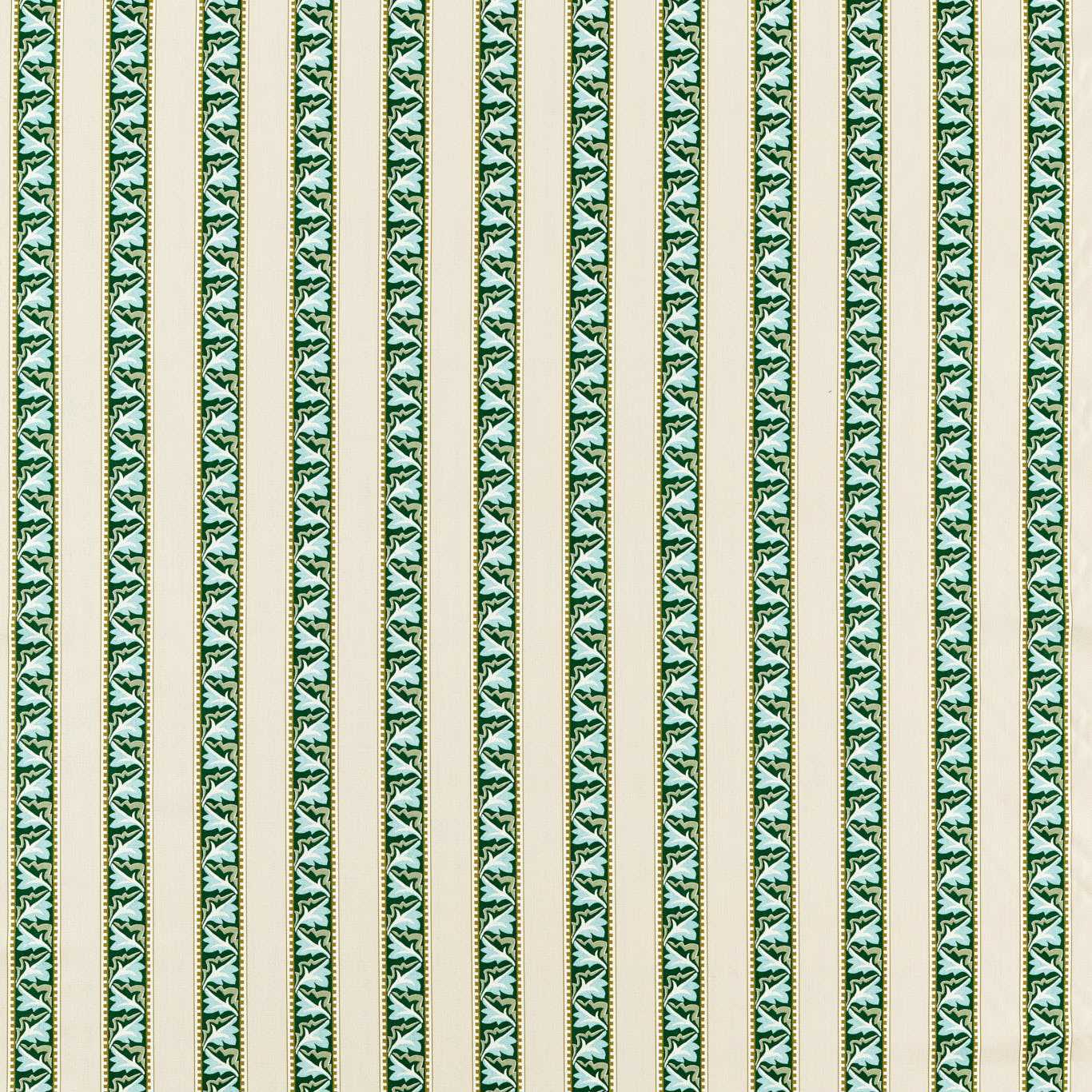 MORRIS & CO Red Car Stripe Fabric Stripe Forest,Linen   - MLIF227249