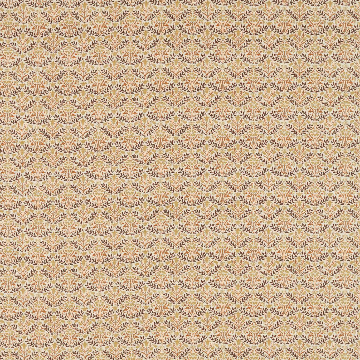 MORRIS & CO Bellflowers Fabric Contemporary, Floral Chocolate,Tan   - MLIF227252