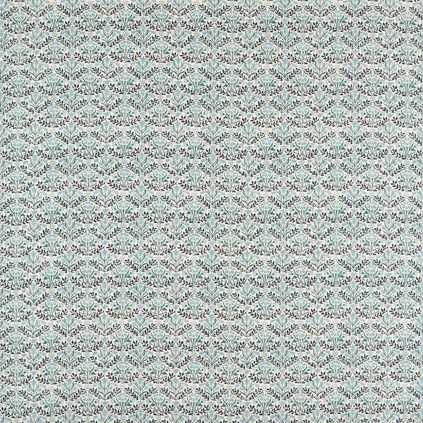 MORRIS & CO Bellflowers Fabric Contemporary, Floral Mineral Blue   - MLIF227255