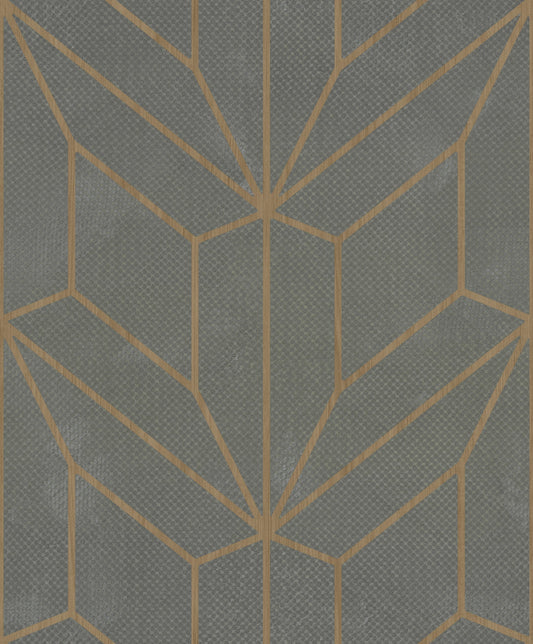 York Wallcoverings York Wallcoverings Hammered Diamond Inlay Grey and Wood Wallpaper  Geometrics Greys   - MM1710