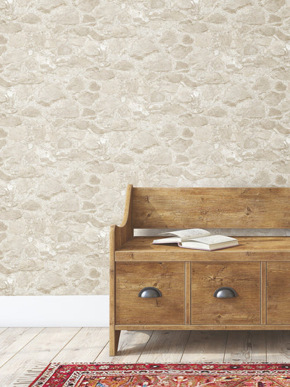 York Wallcoverings York Wallcoverings Field Stone Beige Wallpaper  Brick, Wood and Stone Neutrals   - MN1803