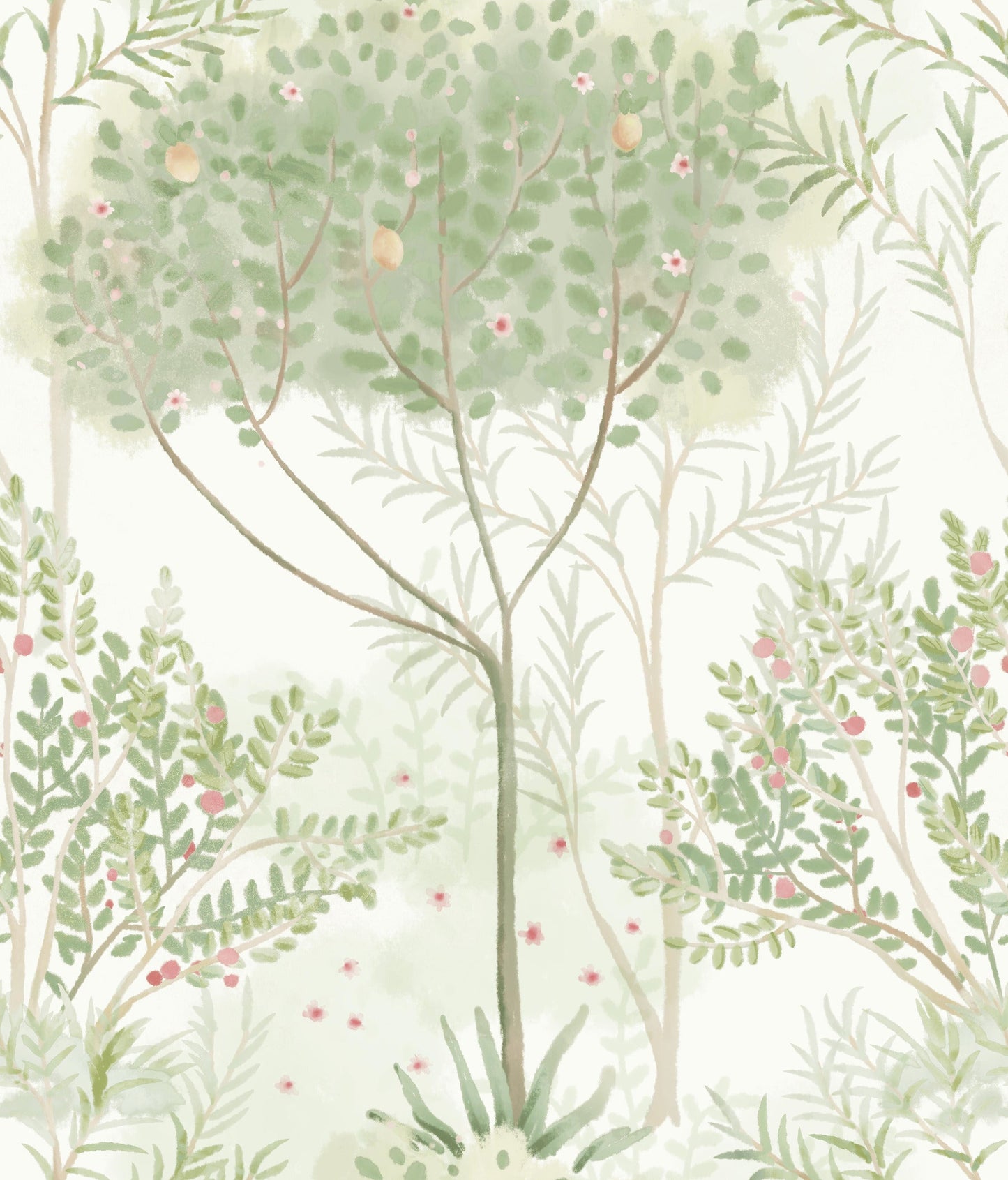 York Wallcoverings York Wallcoverings Orchard White and Green Wallpaper  Botanical Whites and Off-Whites   - MN1822