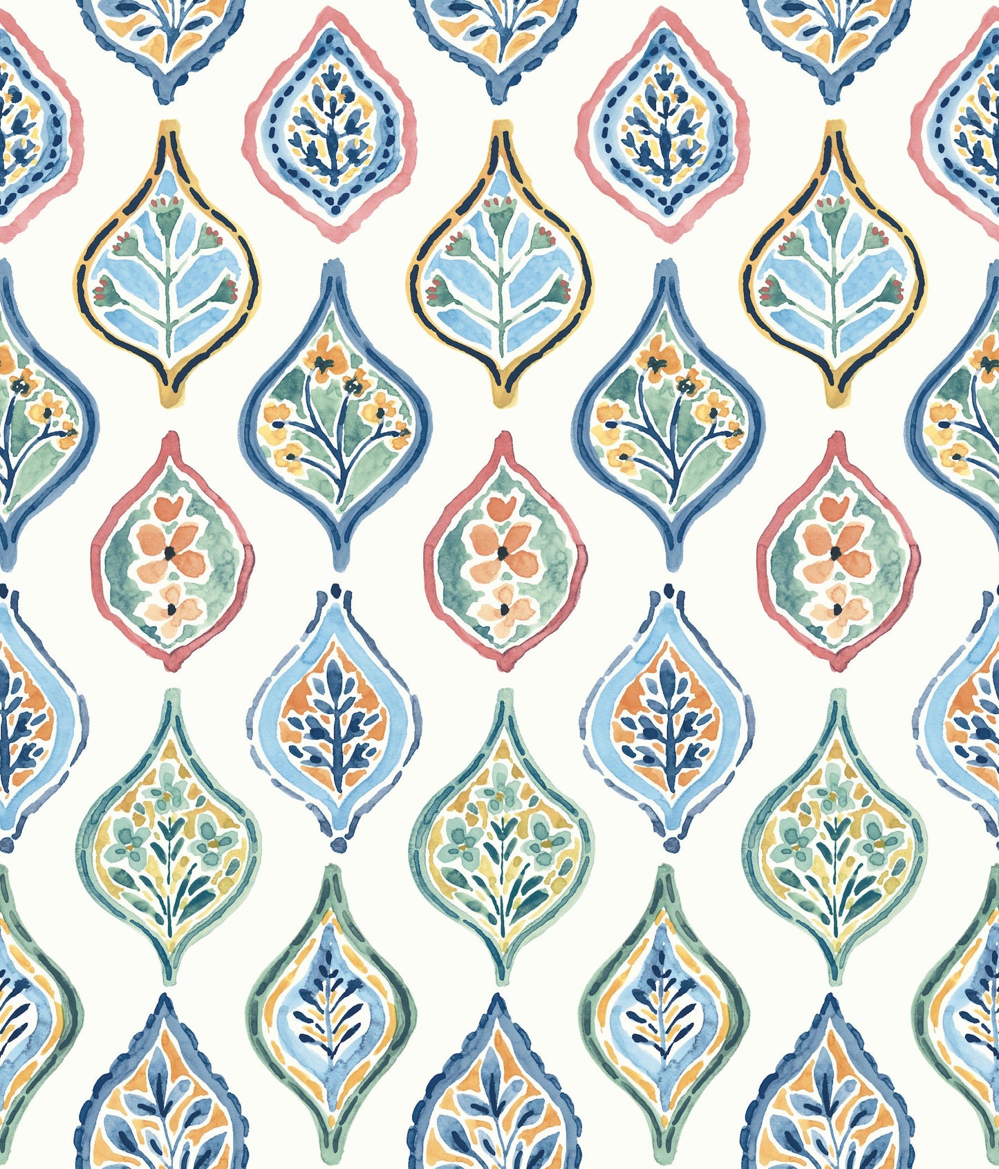 York Wallcoverings York Wallcoverings Marketplace Motif White and Multi Wallpaper  Bohemian Whites and Off-Whites   - MN1852