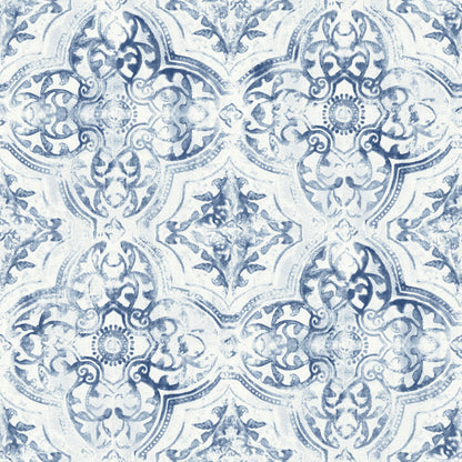 York Wallcoverings Inspired by Color Quartet White and Blue Wallpaper  Bohemian Whites and Off-Whites   - MN1891