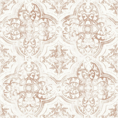 York Wallcoverings York Wallcoverings Quartet Off White and Tan Wallpaper  Bohemian Whites and Off-Whites   - MN1892