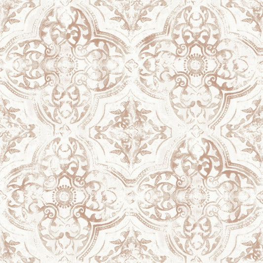 York Wallcoverings York Wallcoverings Quartet Off White and Tan Wallpaper  Bohemian Whites and Off-Whites   - MN1892
