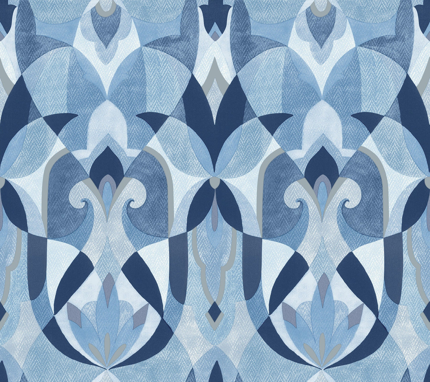 York Wallcoverings York Wallcoverings Malta Blue and Silver Wallpaper  Geometrics Blues   - MN1920