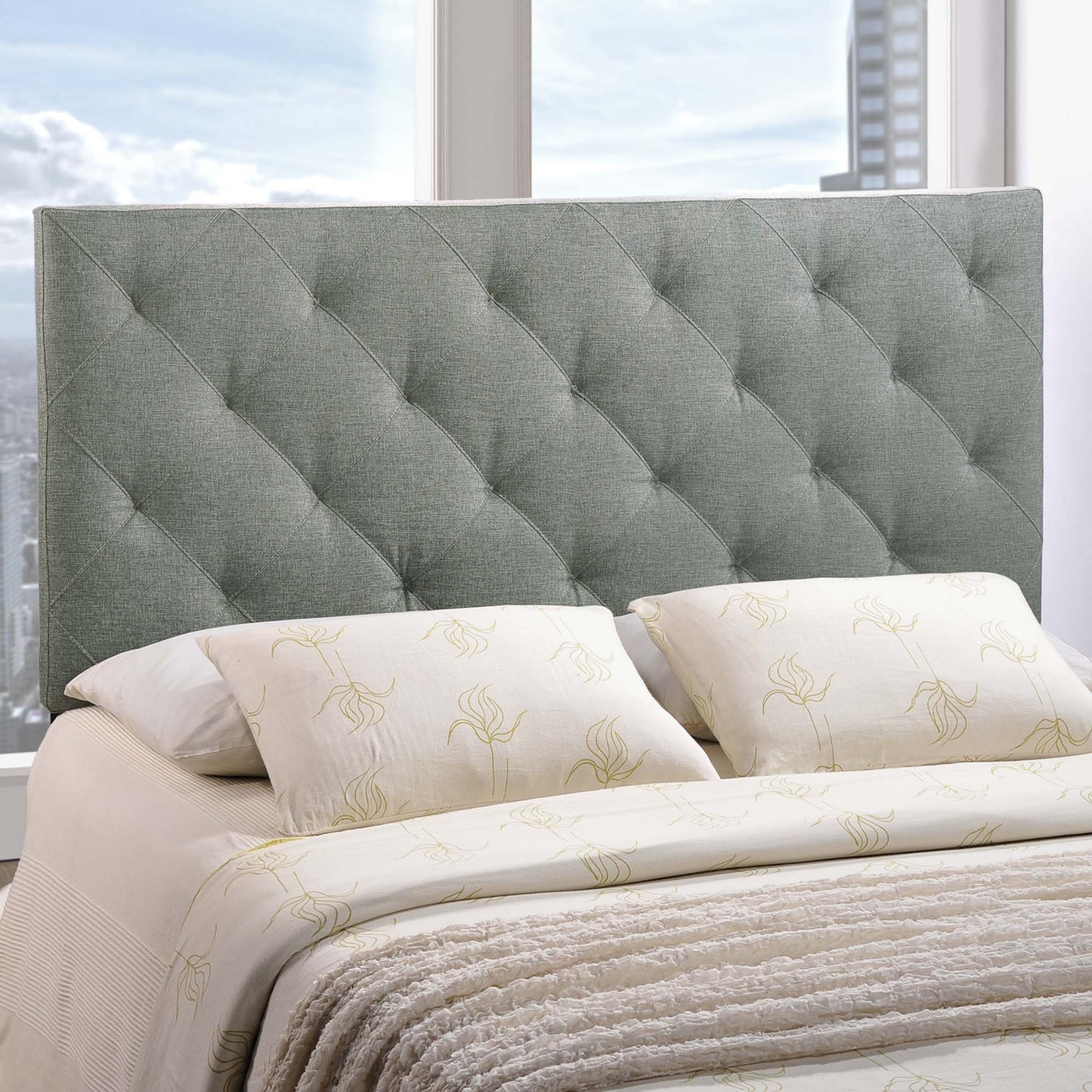 Modway Outlet Theodore Upholstered Fabric Queen Headboard by Modway  Bedroom Furniture Gray - MOD-5040-GRY