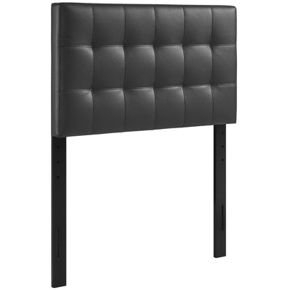 Modway - Lily Upholstered Vinyl Twin Headboard by Modway  Bedroom Headboards Black - MOD-5149-BLK