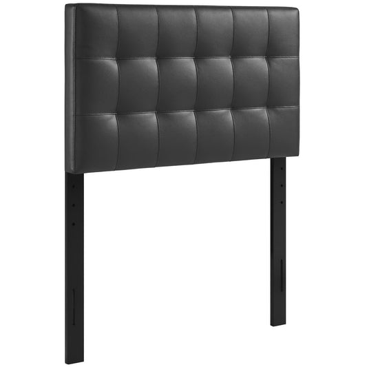 Modway - Lily Upholstered Vinyl Twin Headboard by Modway  Bedroom Headboards Black - MOD-5149-BLK
