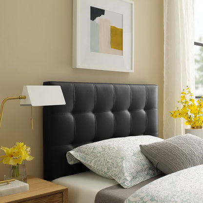 Modway - Lily Upholstered Vinyl Twin Headboard by Modway  Bedroom Headboards Black - MOD-5149-BLK