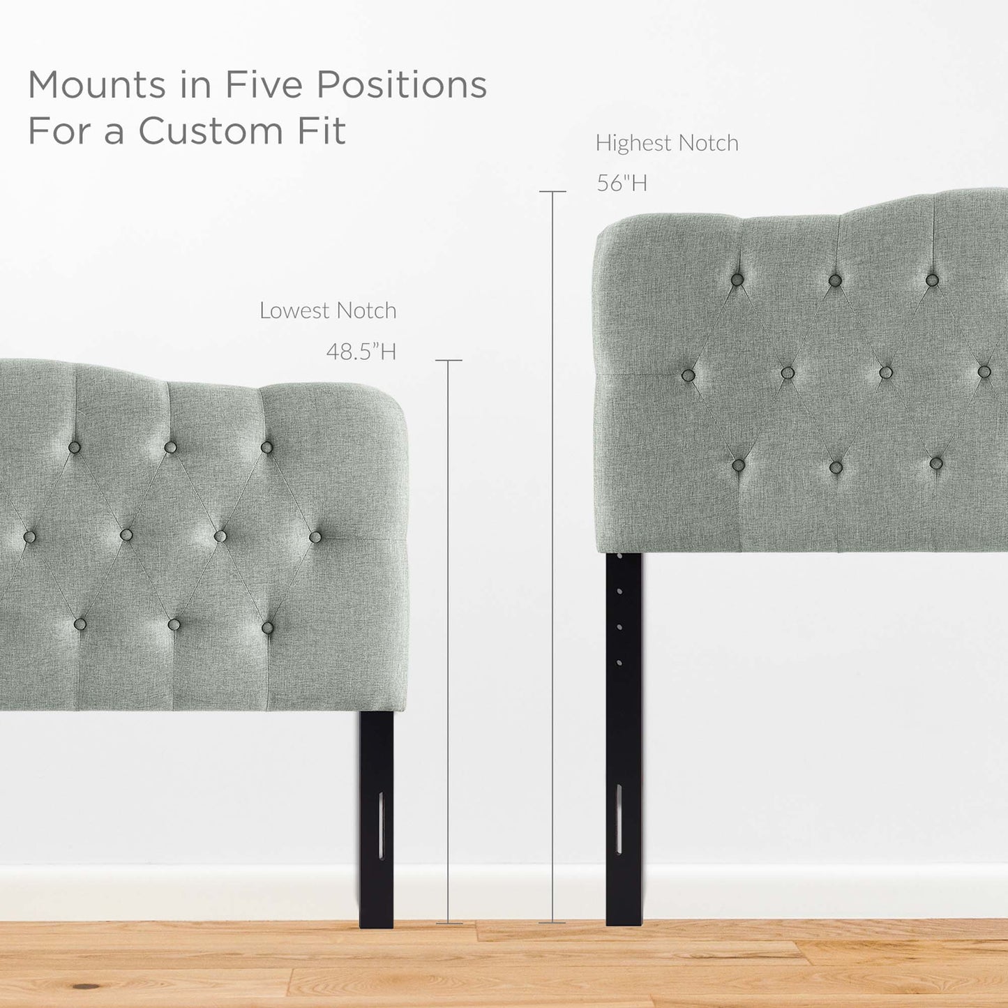 Modway - Annabel Upholstered Fabric Queen Headboard by Modway  Bedroom Headboards Gray - MOD-5154-GRY