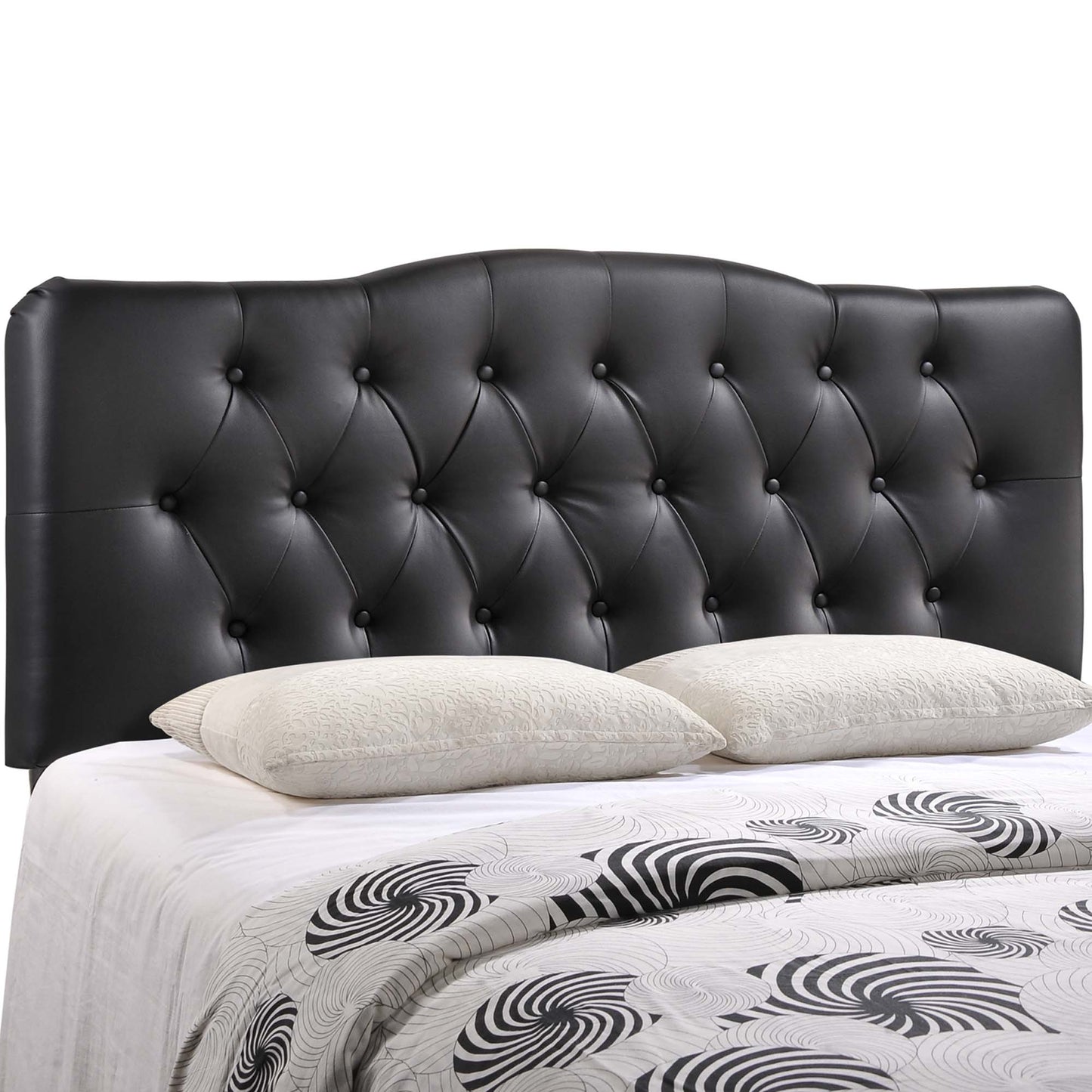 Modway - Annabel Upholstered Vinyl Queen Headboard by Modway  Bedroom Headboards Black - MOD-5155-BLK