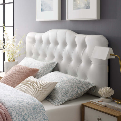 Modway - Annabel Upholstered Vinyl King Headboard by Modway  Bedroom Headboards White - MOD-5159-WHI