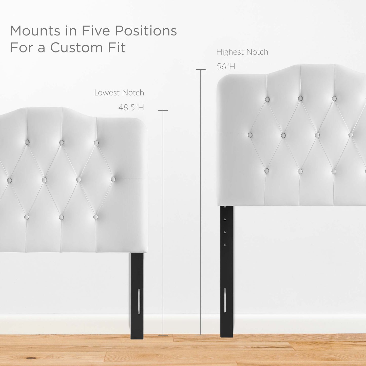 Modway - Annabel Upholstered Vinyl Twin Headboard by Modway  Bedroom Headboards White - MOD-5161-WHI