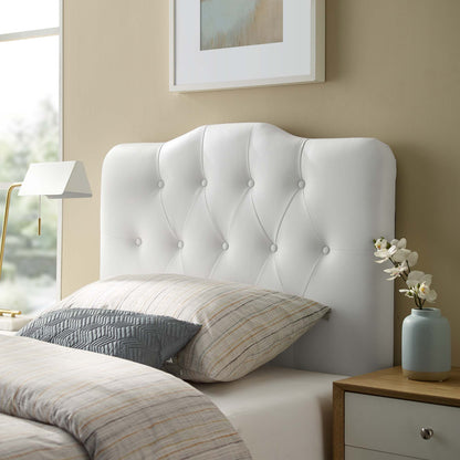 Modway - Annabel Upholstered Vinyl Twin Headboard by Modway  Bedroom Headboards White - MOD-5161-WHI