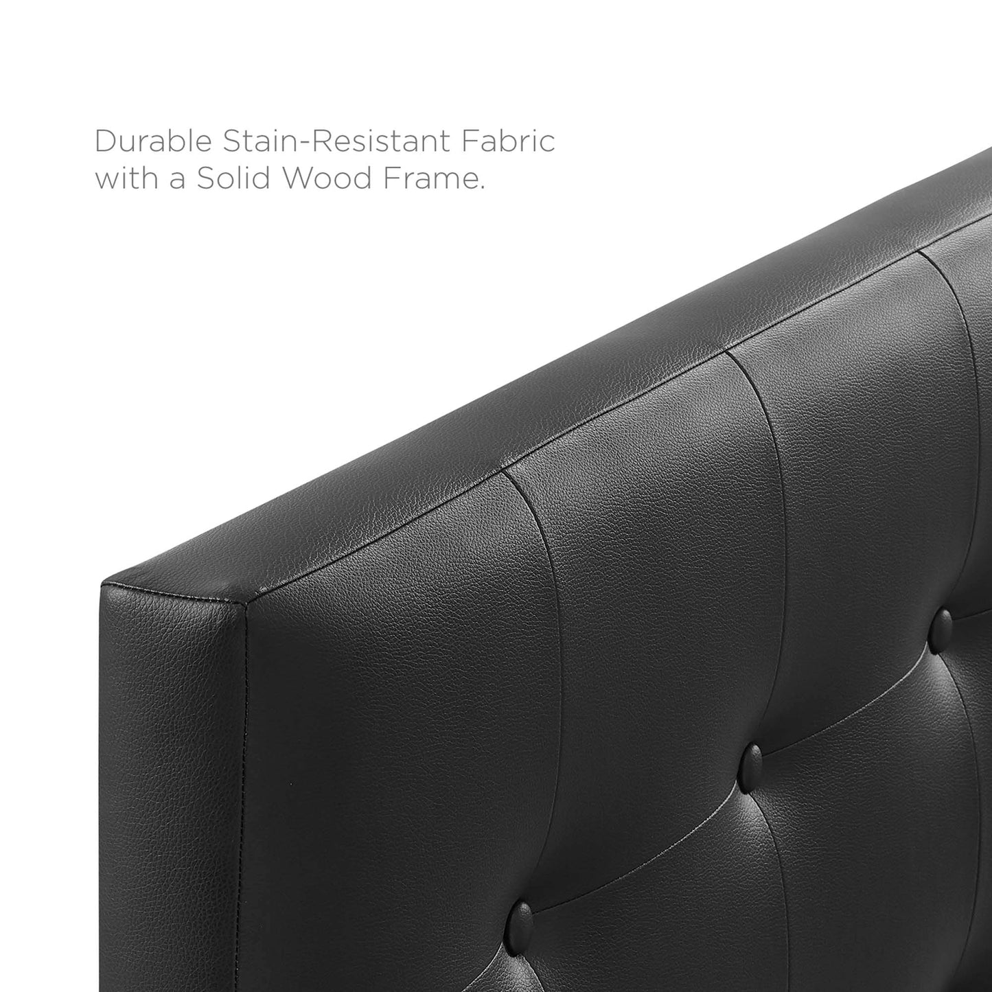 Modway - Emily Upholstered Vinyl Full Headboard by Modway  Bedroom Headboards Black - MOD-5173-BLK