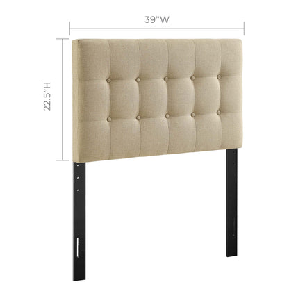 Modway - Emily Upholstered Fabric Twin Headboard by Modway  Bedroom Headboards Brown - MOD-5176-BEI