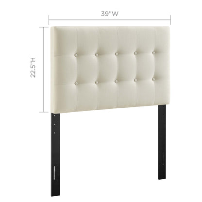 Modway - Emily Upholstered Fabric Twin Headboard by Modway  Bedroom Headboards White - MOD-5176-IVO