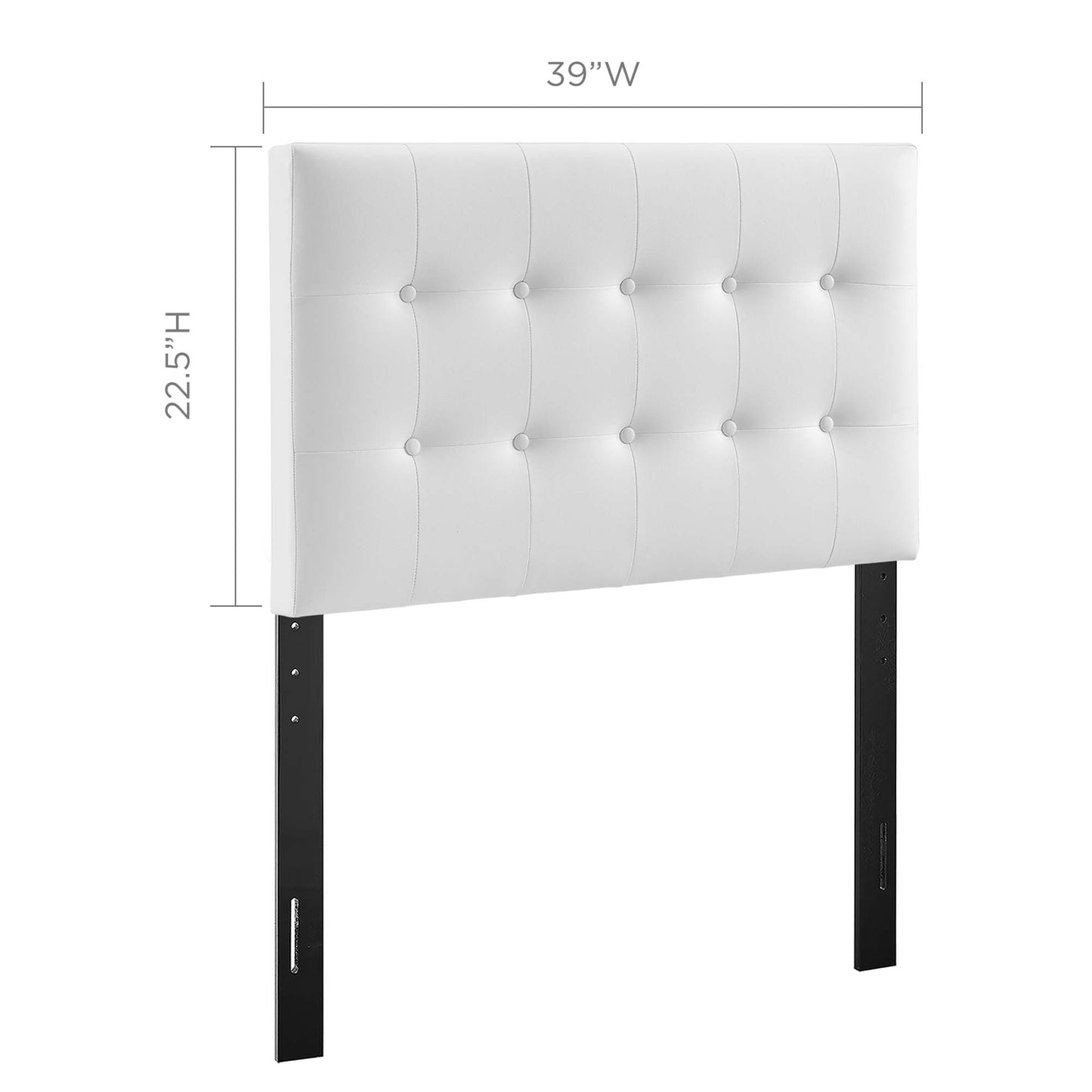 Modway - Emily Upholstered Vinyl Twin Headboard by Modway  Bedroom Headboards White - MOD-5177-WHI