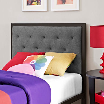 Modway Outlet Mia Fabric Twin Bed by Modway  Bedroom Furniture Brown Gray - MOD-5178-BRN-GRY-SET