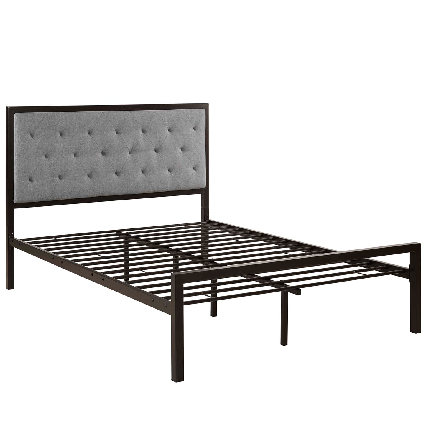 Modway Outlet Mia Fabric Full Bed by Modway  Bedroom Furniture Brown Gray - MOD-5180-BRN-GRY-SET