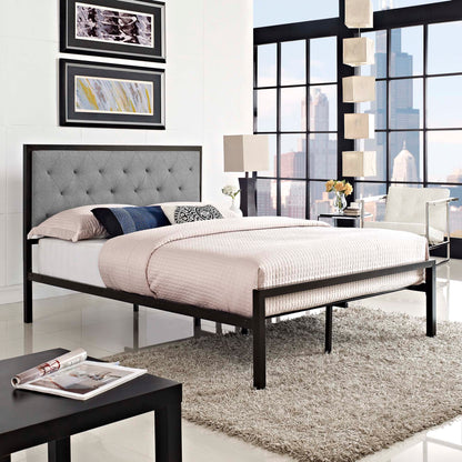 Modway Outlet Mia Fabric Full Bed by Modway  Bedroom Furniture Brown Gray - MOD-5180-BRN-GRY-SET