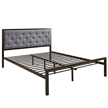 Modway Outlet Mia Fabric Queen Bed by Modway  Bedroom Furniture Brown Gray - MOD-5182-BRN-GRY-SET