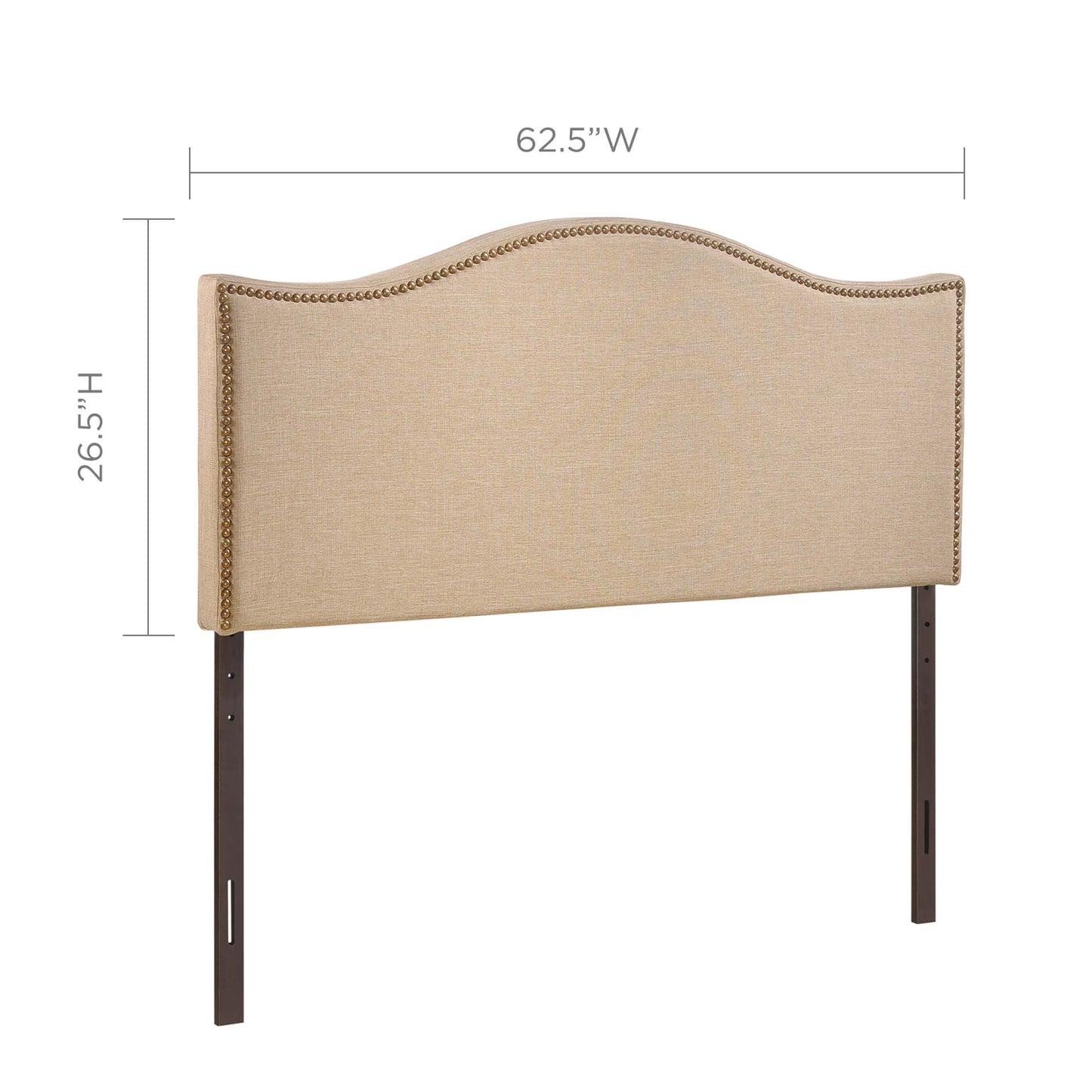 Modway - Curl Nailhead Upholstered Queen Headboard by Modway  Bedroom Headboards Brown - MOD-5206-CAF
