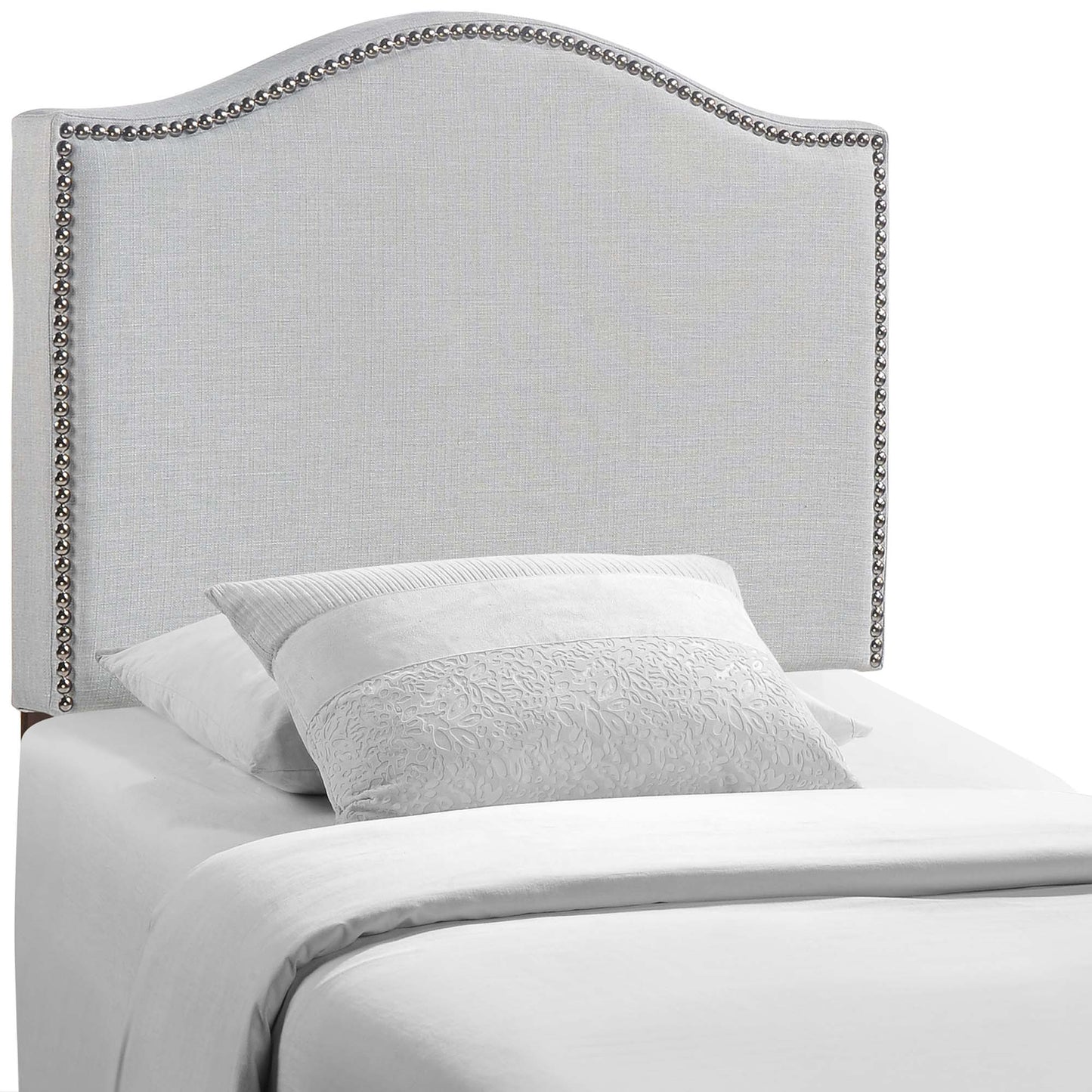Modway - Curl Nailhead Upholstered Twin Headboard by Modway  Bedroom Headboards Gray - MOD-5209-GRY