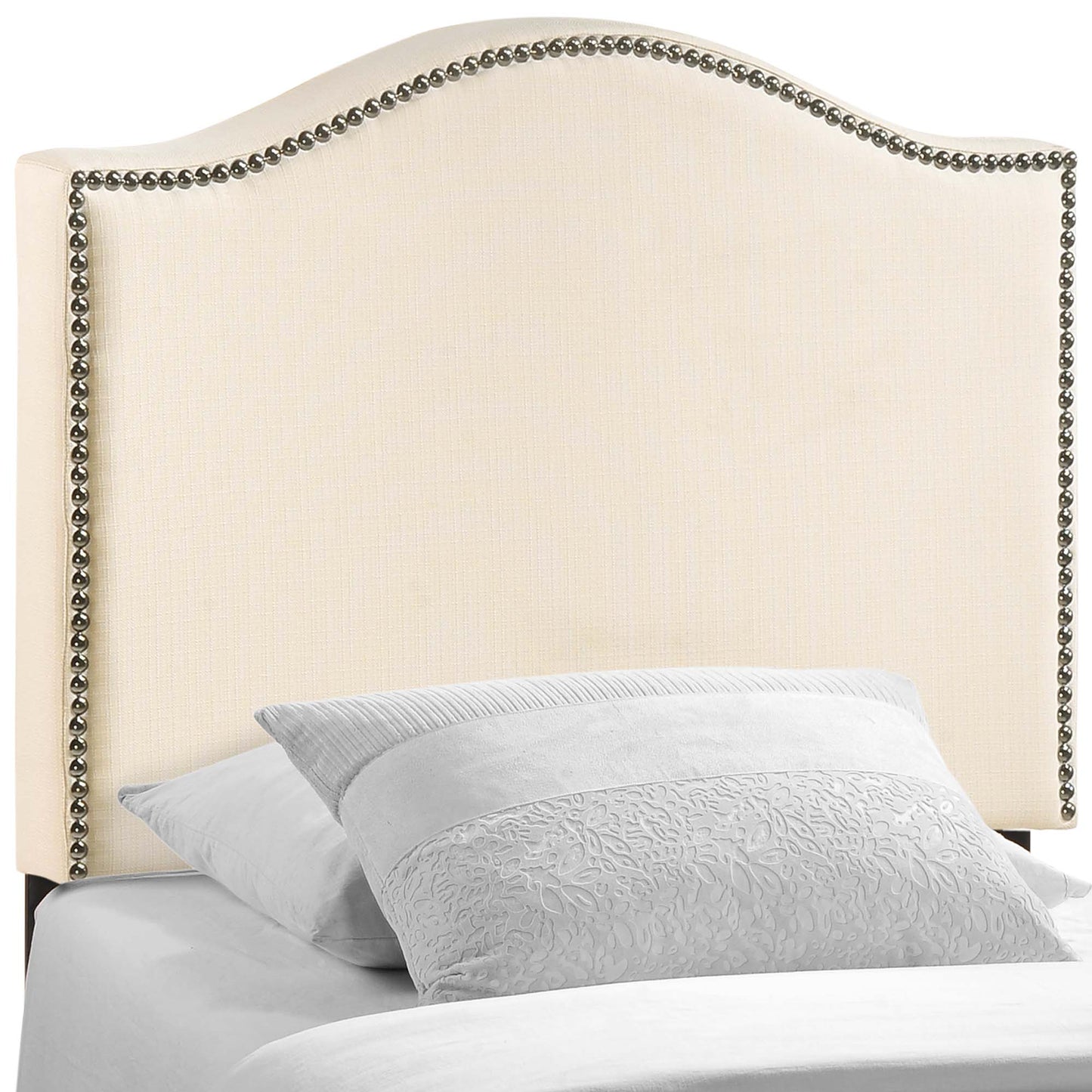 Modway - Curl Nailhead Upholstered Twin Headboard by Modway  Bedroom Headboards White - MOD-5209-IVO