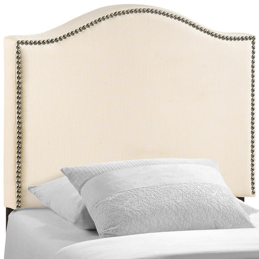 Modway - Curl Nailhead Upholstered Twin Headboard by Modway  Bedroom Headboards White - MOD-5209-IVO